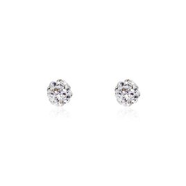 Boucles D'oreilles Puces Fidelia Boule Or Jaune Boules Cristal - Clous d'oreilles Femme | Histoire d’Or