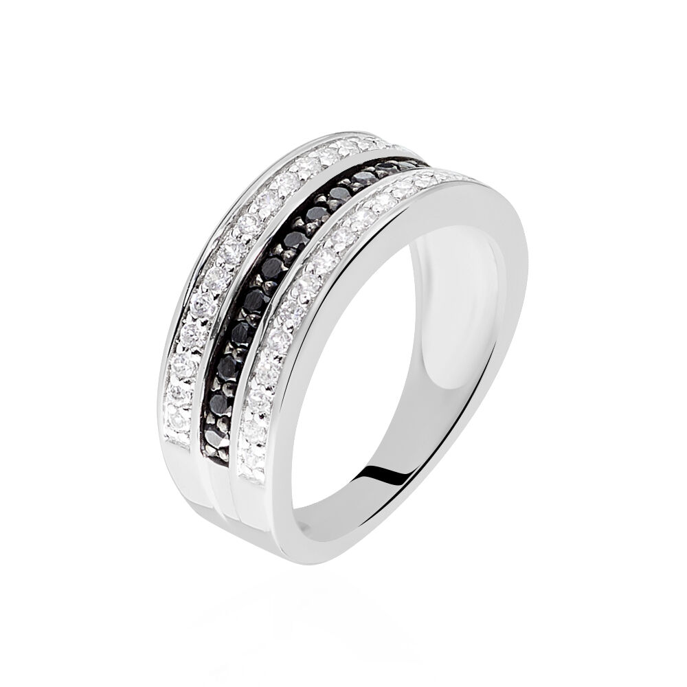 Bague argent et noir femme store