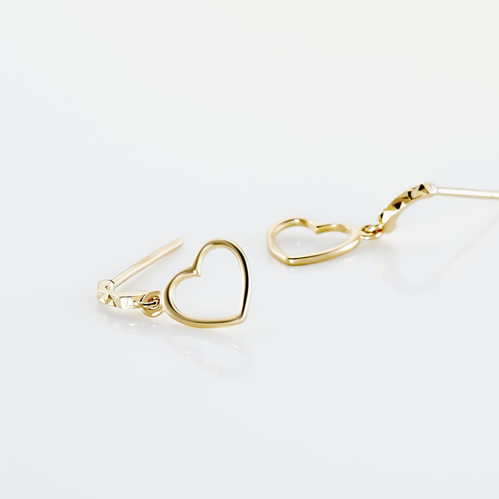 Boucles D'oreilles Pendantes Anne-maudae Pendantes Coeurs Or Jaune - Boucles d'oreilles pendantes Femme | Histoire d’Or