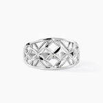 Bague Losangia Argent Blanc - Bagues fantaisie Femme | Histoire d&rsquo;Or