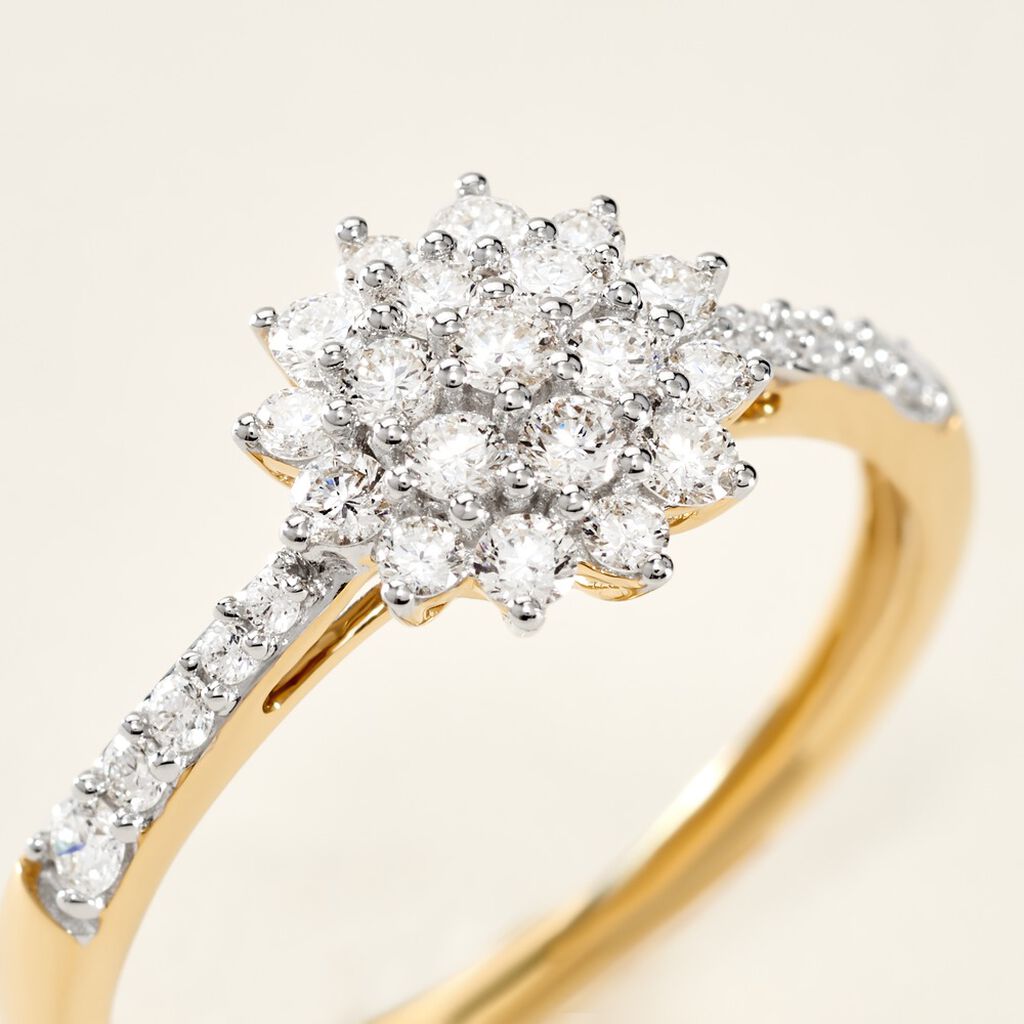 Bague Chouchana Ld Or Jaune Diamant Synthétique - Bagues avec pierre Femme | Histoire d’Or