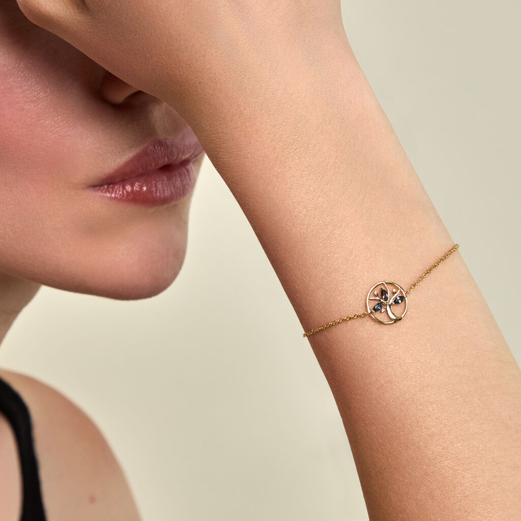 Bracelet Baylee Argent Dor&eacute; A L'Or 750/1000 Topaze - Bracelets Femme | Histoire d&rsquo;Or