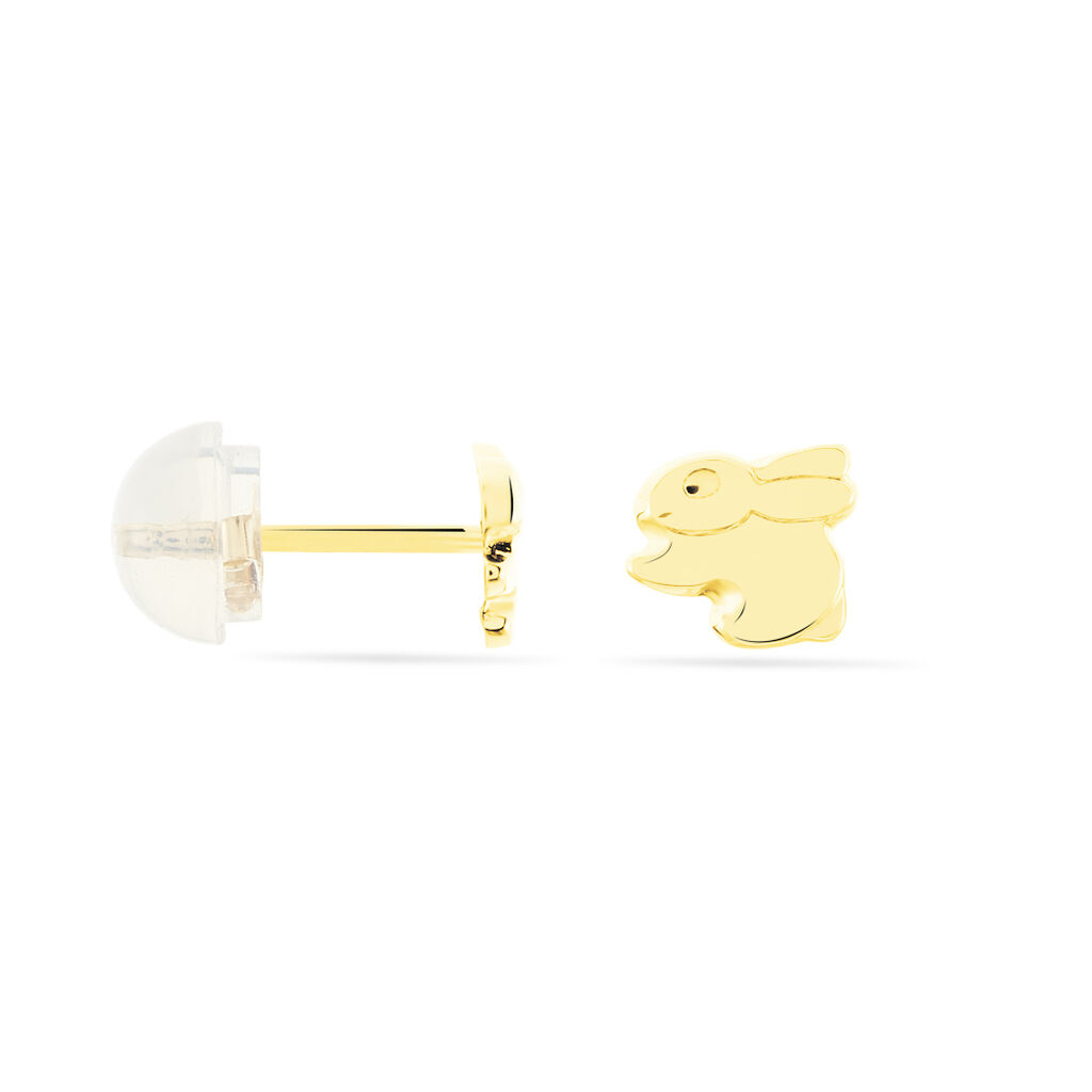 Boucles D'oreilles Puces Lapin Or Or Jaune - Clous d'oreilles Enfant | Histoire d’Or