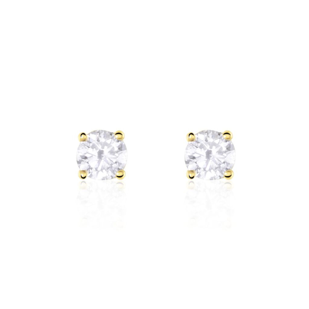 Boucles D'oreilles Puces Or Jaune Victoria Diamants - Clous d'oreilles Femme | Histoire d&rsquo;Or