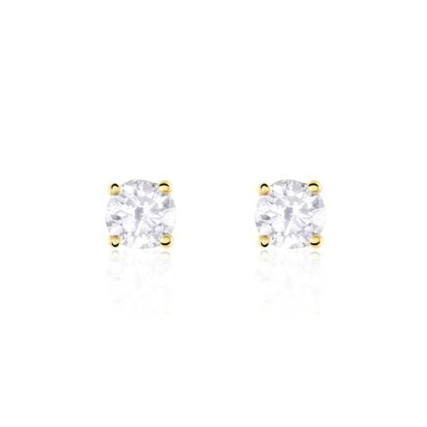 Boucles D'oreilles Puces Or Jaune Victoria Diamants - Clous d'oreilles Femme | Histoire d&rsquo;Or