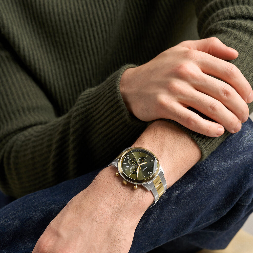 Montre Fossil Neutra Chrono Vert - F&ecirc;te des p&egrave;res Homme | Histoire d&rsquo;Or