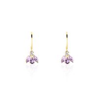 Boucles D'oreilles Pendantes Spring Or Jaune Améthyste Oxyde