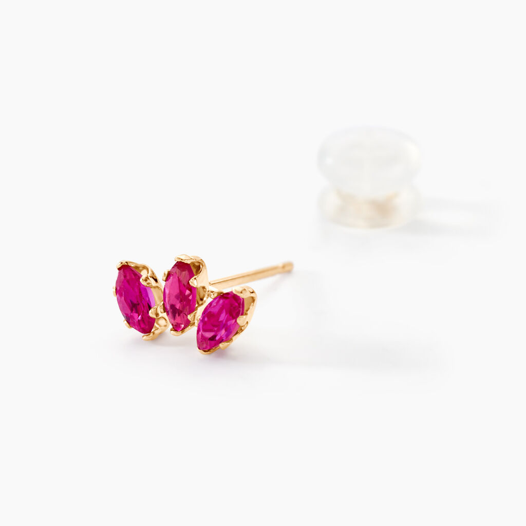 Boucles D'oreilles Puces Euclid Or Jaune Oxyde De Zirconium - Clous d'oreilles Femme | Histoire d’Or