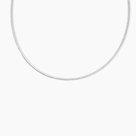 Cha&icirc;ne Kassie Maille Omega Argent Blanc - Chaines Femme | Histoire d&rsquo;Or