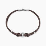 Bracelet Fabrice Acier Blanc - Bracelets cordon Homme | Histoire d&rsquo;Or