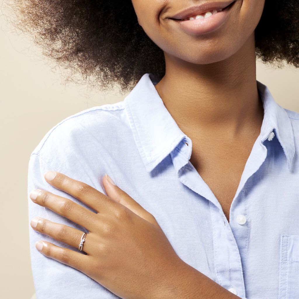 Bague Edwige Or Blanc Oxyde De Zirconium - Bagues solitaires Femme | Histoire d’Or