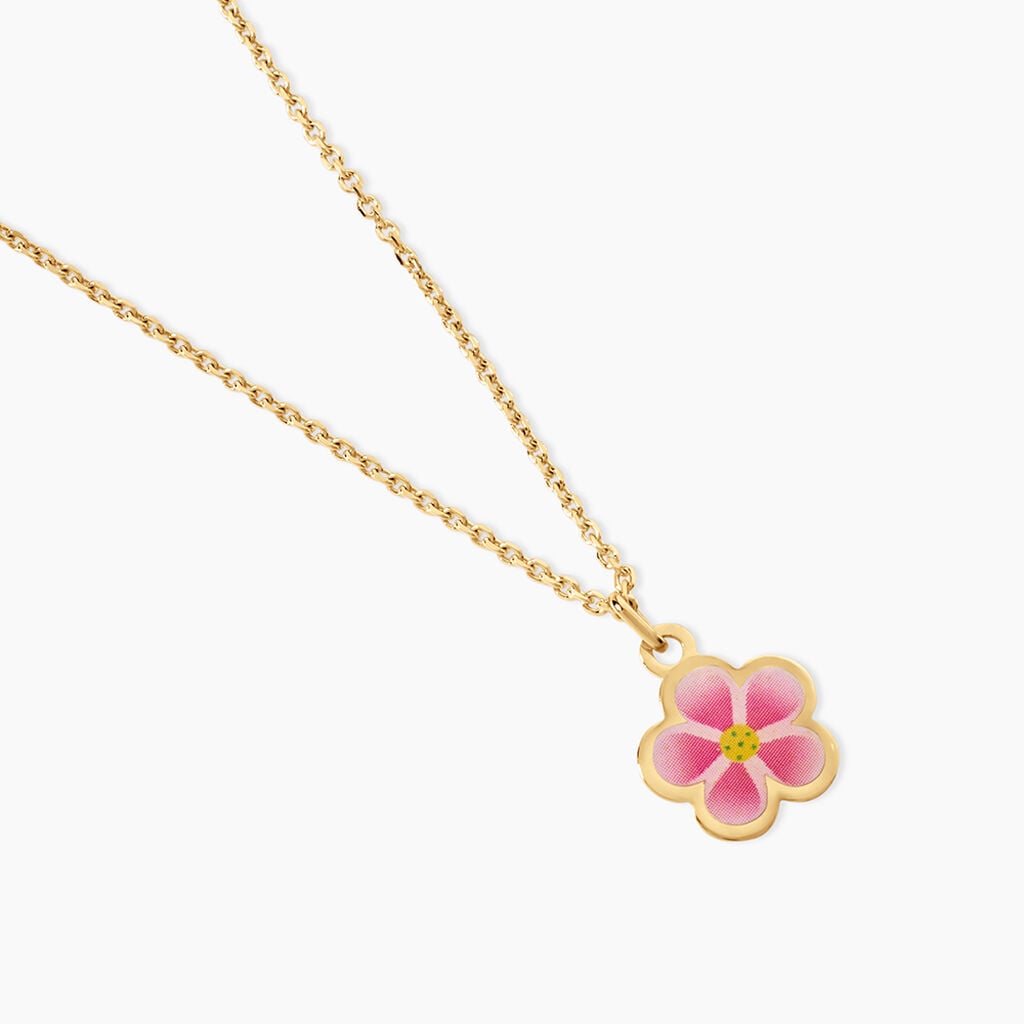 Collier Syna Fleur Argent Dor&eacute; A L'Or 750/1000 - Bijoux sans pierre Enfant | Histoire d&rsquo;Or