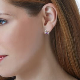 Boucles D'oreilles Pendantes Chloe Or Jaune Amethyste Et Diamant - Boucles d'oreilles pendantes Femme | Histoire d’Or