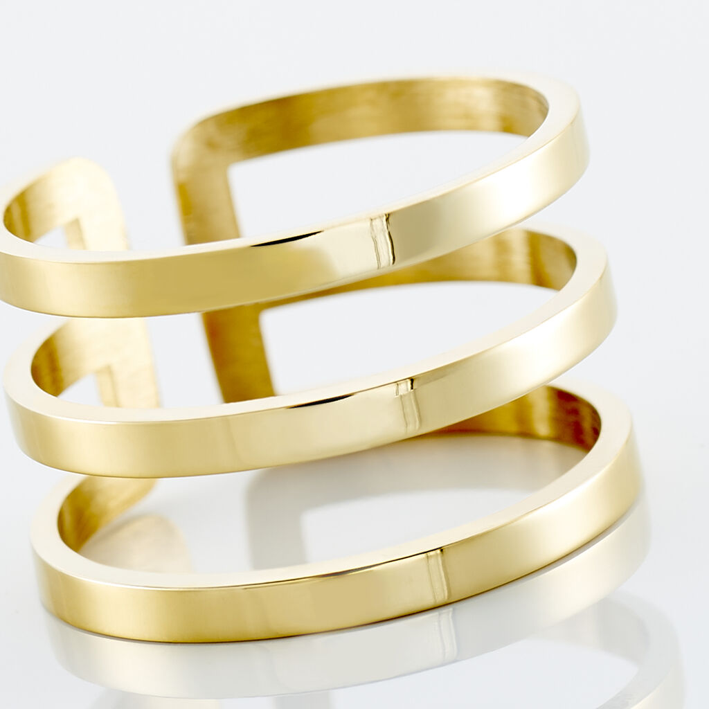 Bague Ajustable Adel Acier Doré - Bagues fantaisie Femme | Histoire d’Or