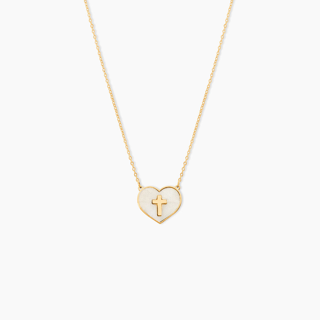 Collier Lawrie Or Jaune Nacre - Cadeaux de bapt&ecirc;me Famille | Histoire d&rsquo;Or