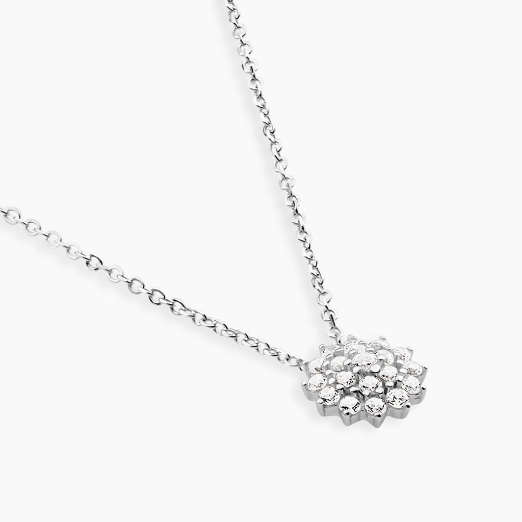 Collier Saria Argent Blanc Oxyde De Zirconium - Colliers fantaisie Femme | Histoire d&rsquo;Or