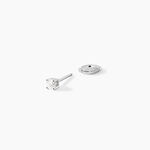 Boucles D'oreilles Or Blanc Victoria Puces Diamants - Boucles d'oreilles pierres pr&eacute;cieuses Femme | Histoire d&rsquo;Or