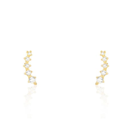 Boucles D'oreilles Puces Youssa Barrettes Or Jaune Oxyde De Zirconium - Clous d'oreilles Femme | Histoire d’Or