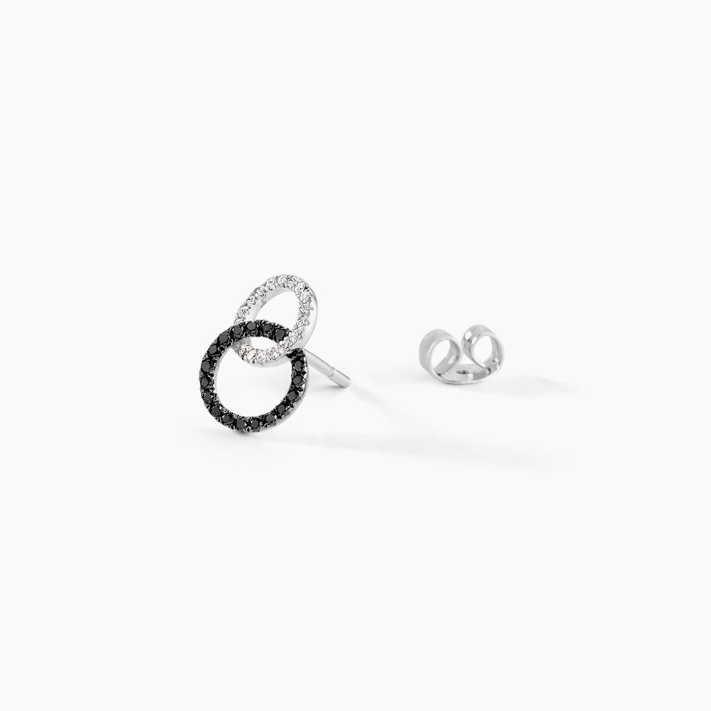 Boucles D'oreilles Puces Bella Or Blanc Diamant - Clous d'oreilles Femme | Histoire d&rsquo;Or