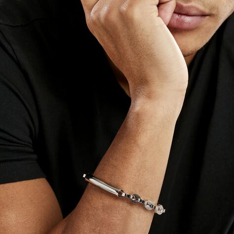 Bracelet Identitée Zion Acier Blanc - Gourmettes Homme | Histoire d’Or
