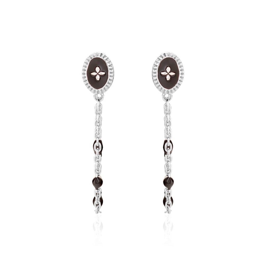 Boucles D'oreilles Pendantes Polka Argent Blanc - Boucles d'oreilles fantaisie Femme | Histoire d’Or