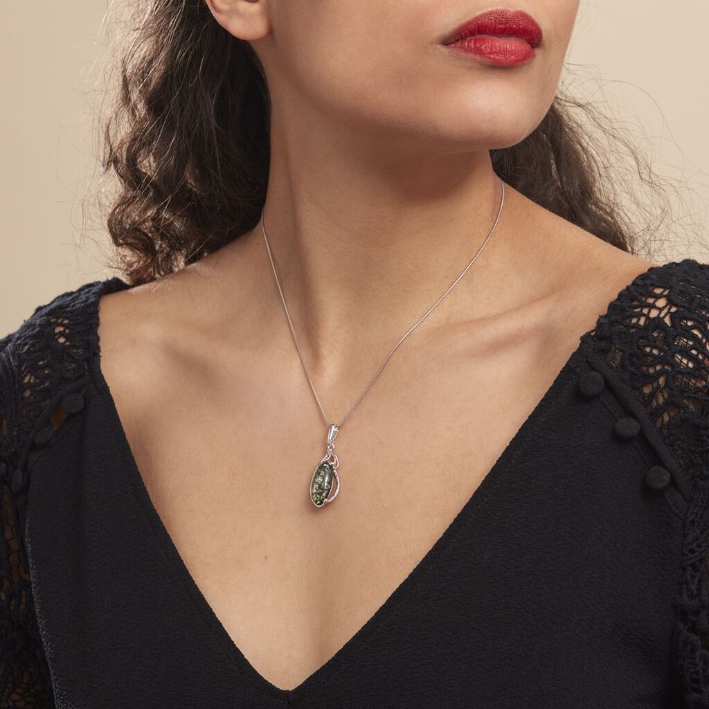 Collier Argent Blanc Elga Ambre - Colliers fantaisie Femme | Histoire d’Or