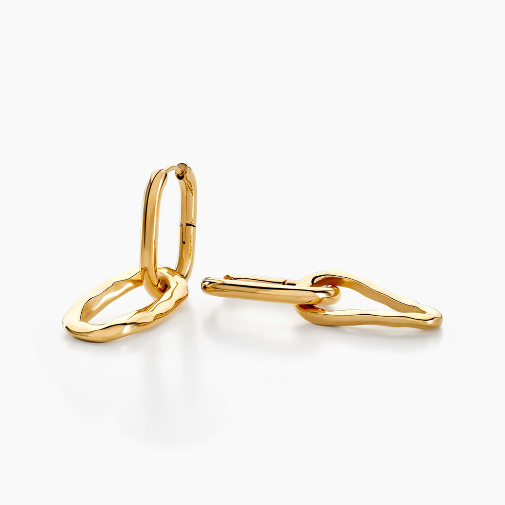 Boucles D’oreilles Pendantes Gold Aura Acier Jaune