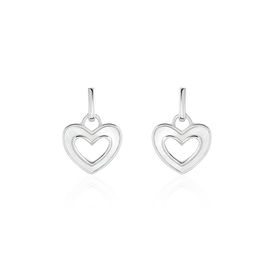 Boucles D'oreilles Pendantes Clarity Argent Blanc Nacre - Boucles d'Oreilles Coeur Femme | Histoire d’Or