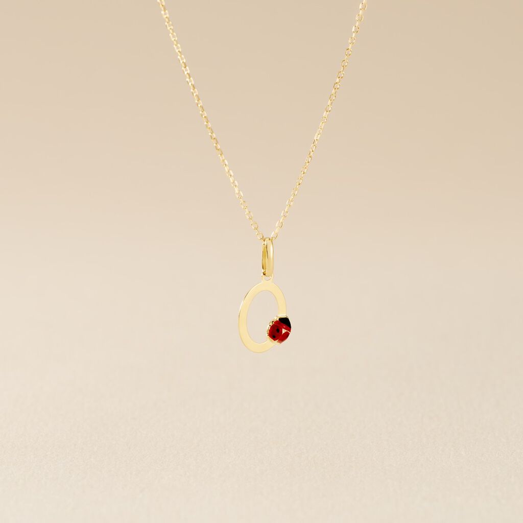 Pendentif Helidie Coccinelle Lettre Or Jaune - Pendentifs Enfant | Histoire d’Or