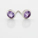 Boucles D'oreilles Puces Edy Serti Clos Or Blanc Amethyste - Clous d'oreilles Femme | Histoire d’Or