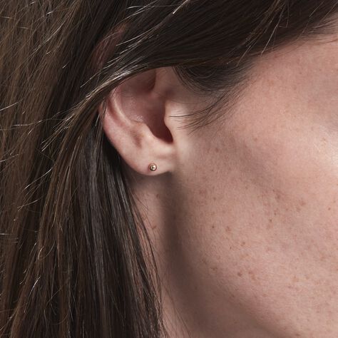 Boucles D'oreilles Puces Or Rose Fidelia - Clous d'oreilles Femme | Histoire d’Or