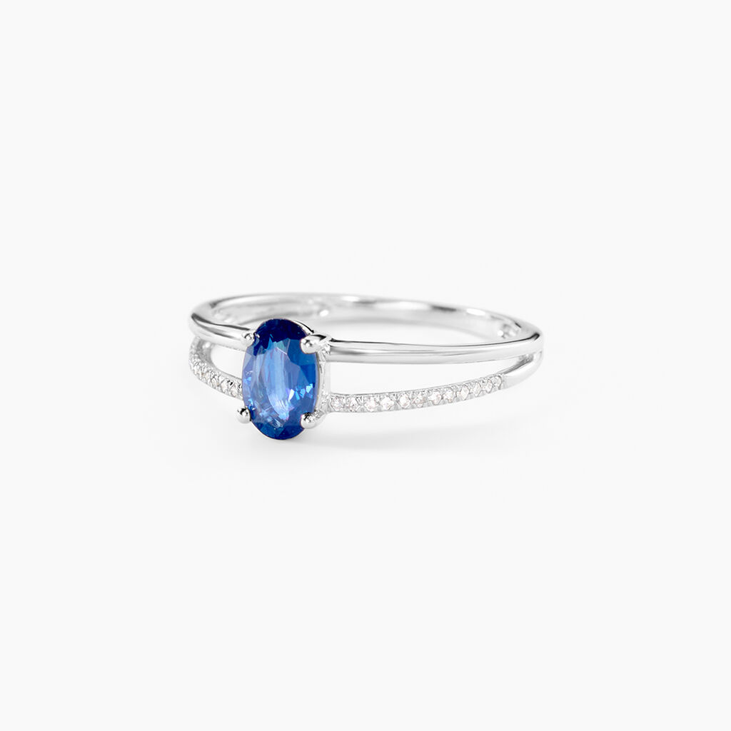 Bague Alyse Or Blanc Saphir Et Diamant - Bagues solitaires Femme | Histoire d&rsquo;Or