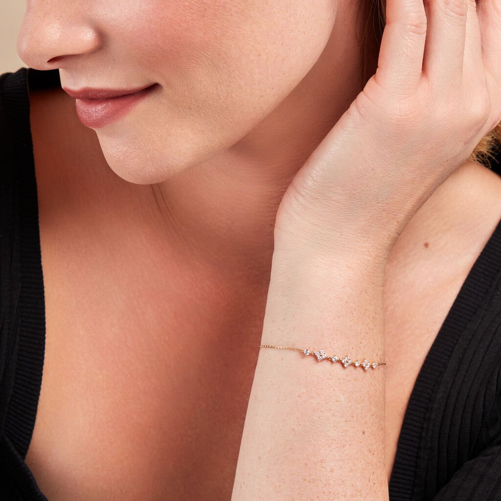 Bracelet Majestueuse Or Jaune Oxyde De Zirconium - Bracelets Femme | Histoire d&rsquo;Or