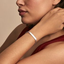 Bracelet Identité Carrus Argent Blanc - Gourmettes Femme | Histoire d’Or