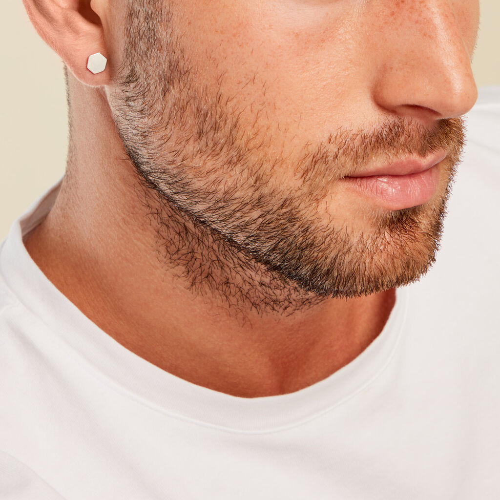 Boucle D'oreille Puce Unitaire Unitaire Kole Acier Blanc - Boucles d'oreilles fantaisie Homme | Histoire d’Or