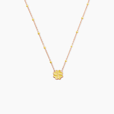 Collier Mimosa Argent Rose - Ras de cou Femme | Histoire d’Or