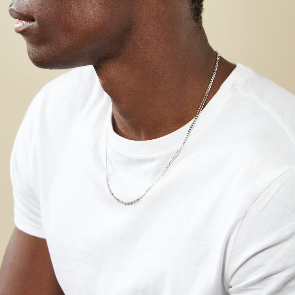 Chaîne Casper Maille Gourmette Argent Blanc - Chaines Unisex | Histoire d’Or