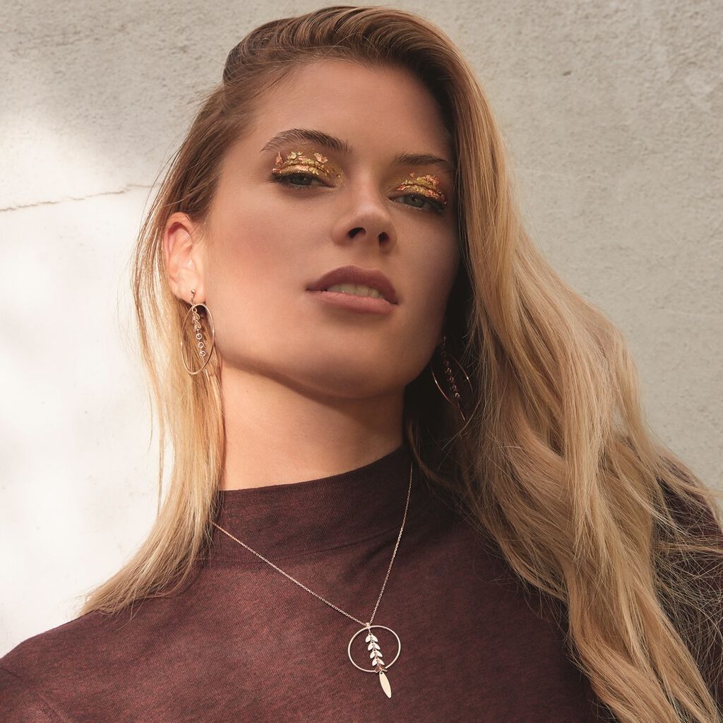 Collier Auxanne Argent Rose - Colliers Plume Femme | Histoire d’Or