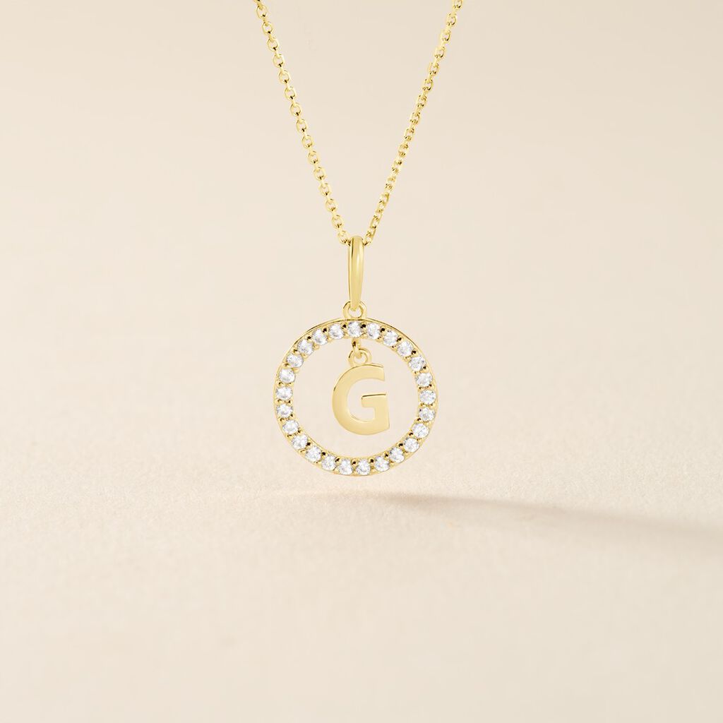 Pendentif Gabe Or Jaune Oxyde De Zirconium - Pendentifs Femme | Histoire d&rsquo;Or