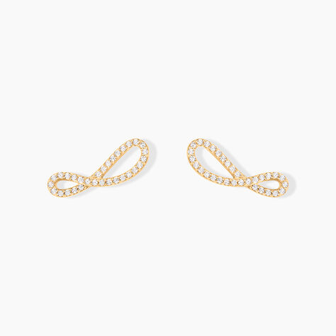 Boucles D'oreilles Puces Marlie Plaqué Or Jaune Oxyde De Zirconium - Nouveautés Femme | Histoire d’Or