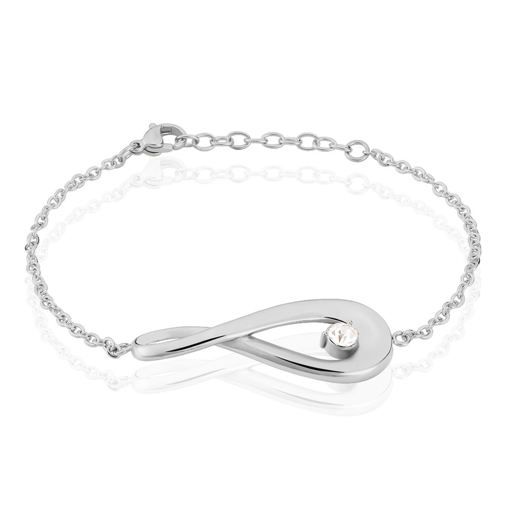 Bracelet Aelys Acier Blanc Strass - Bracelets fantaisie Femme | Histoire d’Or