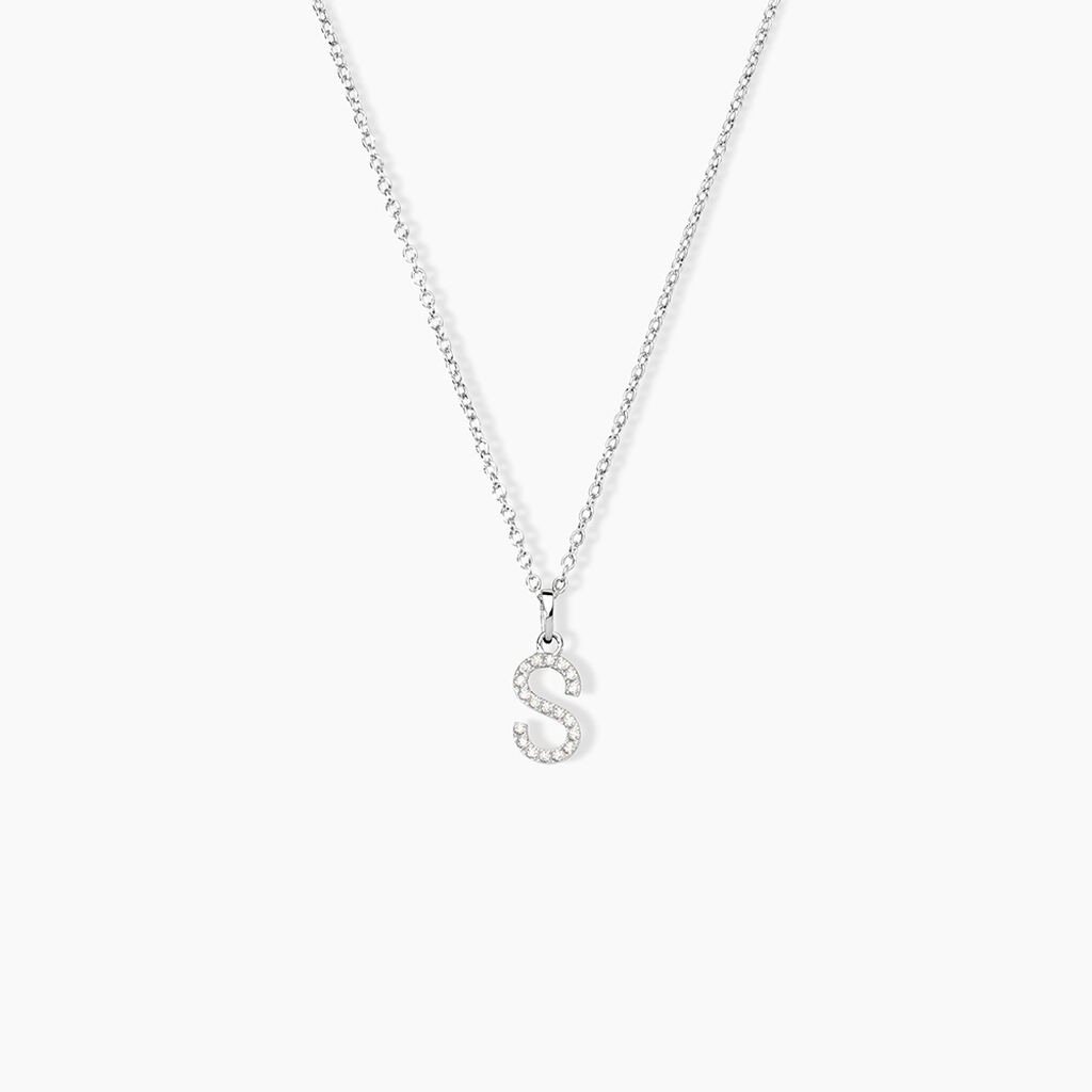 Pendentif Klementine Or Blanc Oxyde De Zirconium - Pendentifs Femme | Histoire d&rsquo;Or