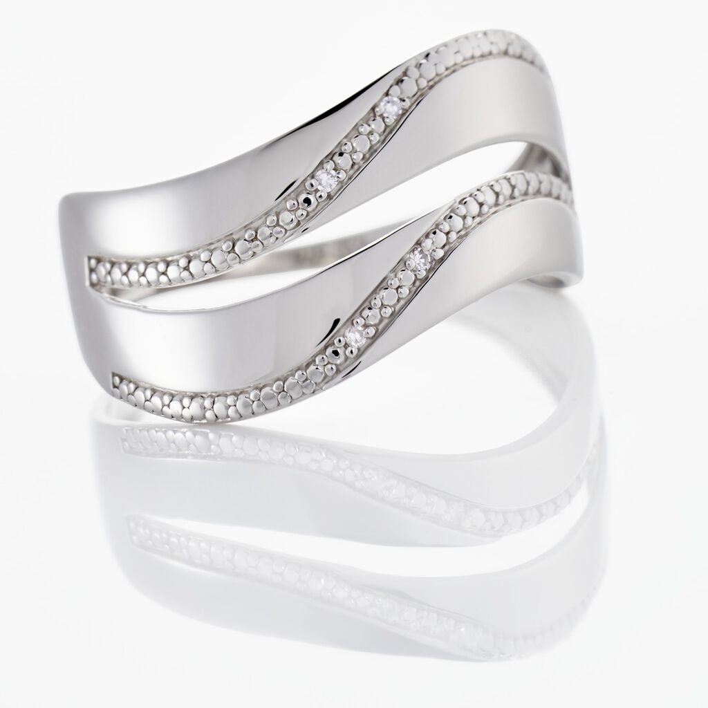 Bague Or Blanc Kristiina Diamants - Bagues avec pierre Femme | Histoire d’Or