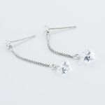 Boucles D'oreilles Pendantes Regane Or Blanc Oxyde De Zirconium - Boucles d'oreilles pendantes Femme | Histoire d&rsquo;Or