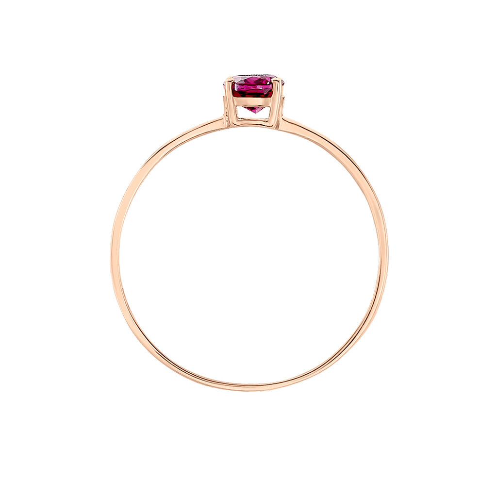 Bague Valentino Or Rose Rhodolite - Bagues solitaires Femme | Histoire d’Or