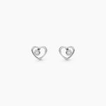 Boucles D'oreilles Puces Ashley Argent Blanc Oxyde De Zirconium - Boucles d'oreilles fantaisie Femme | Histoire d&rsquo;Or