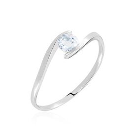 Bague Or Blanc Tiphaine Topaze - Bagues solitaires Femme | Histoire d’Or