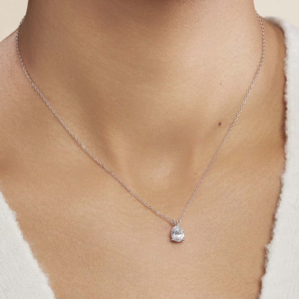 Collier Carolyn Argent Blanc Oxyde De Zirconium - Colliers fantaisie Femme | Histoire d’Or