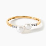 Bague Primo Or Jaune Perle De Culture Et Oxyde De Zirconium - Bagues solitaires Femme | Histoire d&rsquo;Or