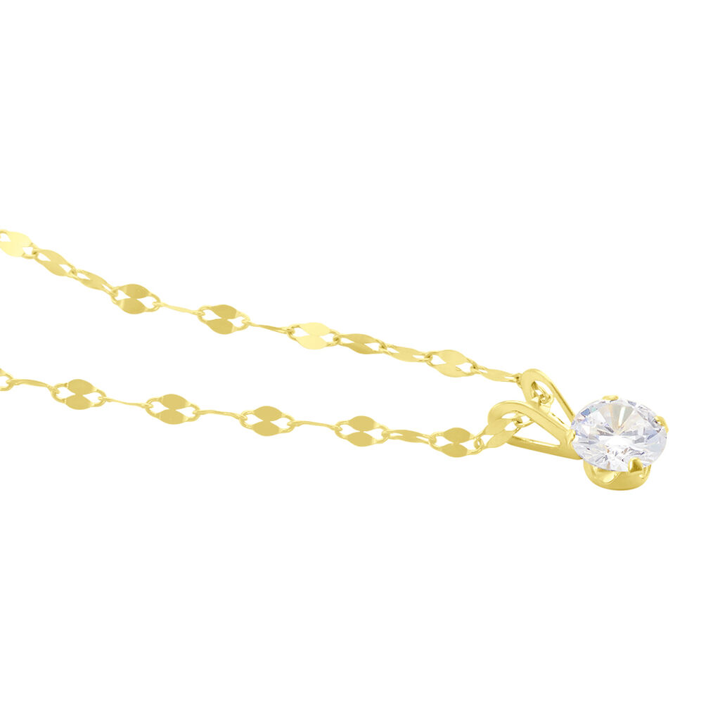 Collier Or Jaune Luminae Oxyde De Zirconium - Colliers Femme | Histoire d’Or